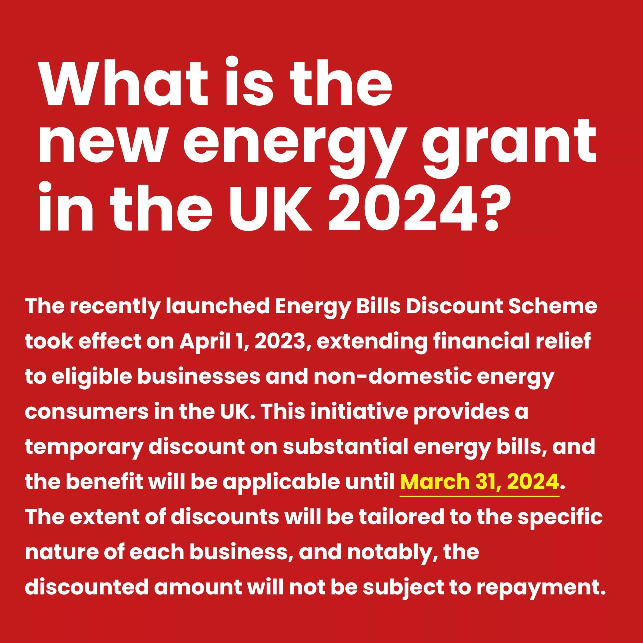 What is the new energy grant in the UK 2023?