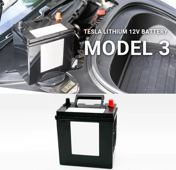 What size is a Tesla 12v battery?