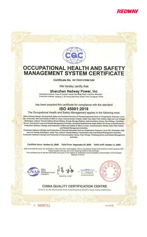 redway battery certificate HSMS